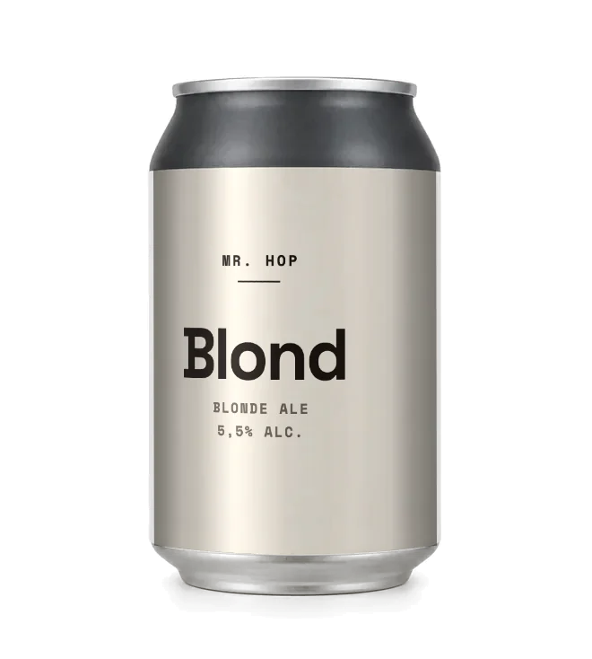 Blik Blond met een neutraal etiket