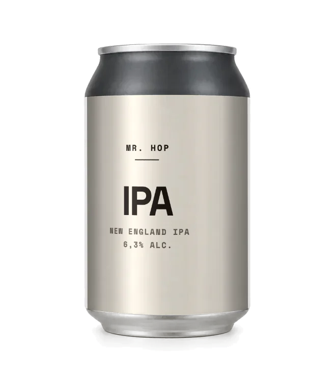 Blik IPA met een neutraal etiket