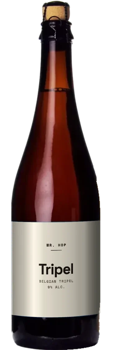 Fles Tripel met een neutraal etiket
