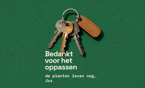 Voorbeeld van een etiket voor Bedankje