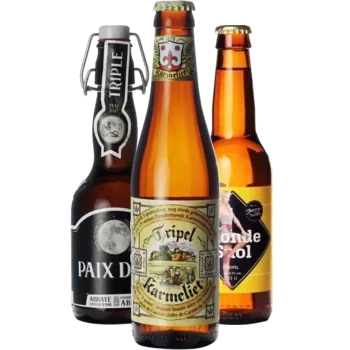 Auswahl von tripel Bieren aus unserem Sortiment