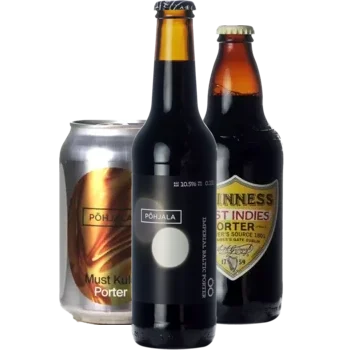 Auswahl von porter Bieren aus unserem Sortiment