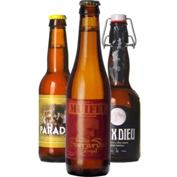 Auswahl von tripel Bieren aus unserem Sortiment
