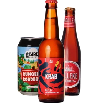 Selectie van amber bieren uit ons assortiment