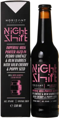 Horizont Night Shift 2024 Imperial Milk Porter Aged in Pedro Ximénez & Rum Barrels with Sour Cherry & Poppy Seed 33 Porter Bier kopen