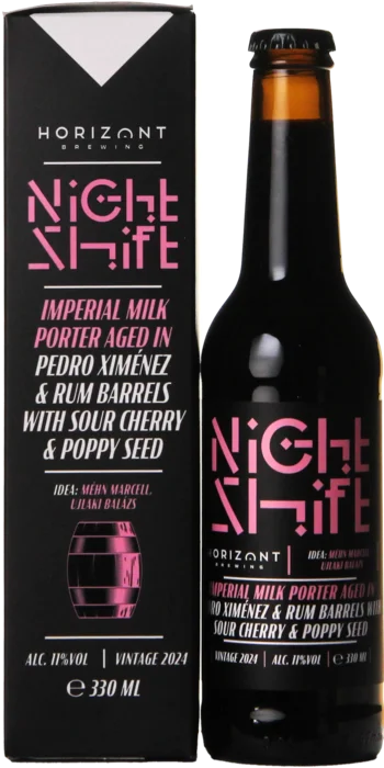 Horizont Night Shift 2024 Imperial Milk Porter Aged in Pedro Ximénez & Rum Barrels with Sour Cherry & Poppy Seed 33 Porter Bier kopen