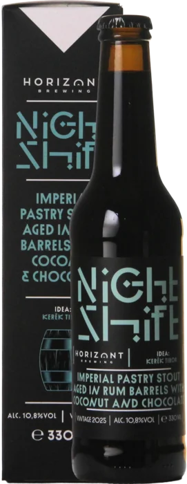 Horizont Night Shift Vintage 2025 / Imperial Pastry Stout Aged In Rum Barrels With Coconut & Chocolate 33 Stout Bier kopen
