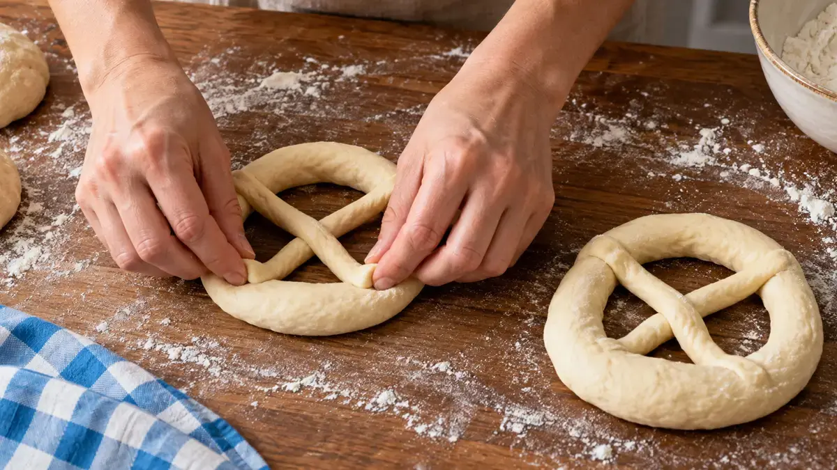 Stap 4 Vorm de pretzels.