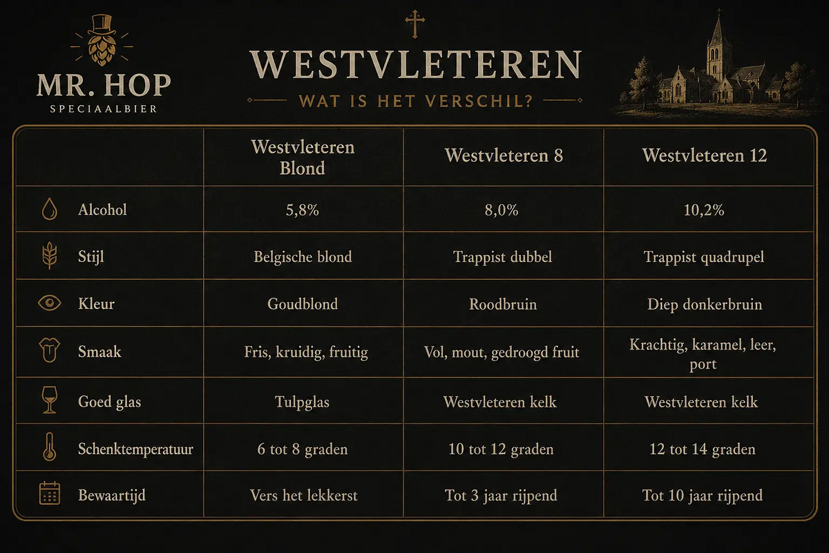 Verschil Westvleteren 6,8 en 12