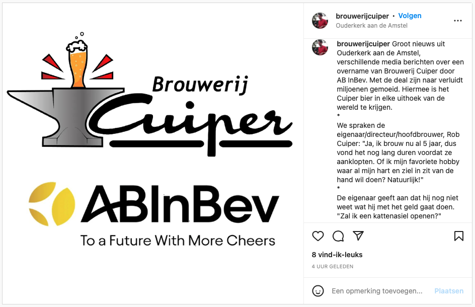 1 april grap over bier van Brouwerij Cuiper
